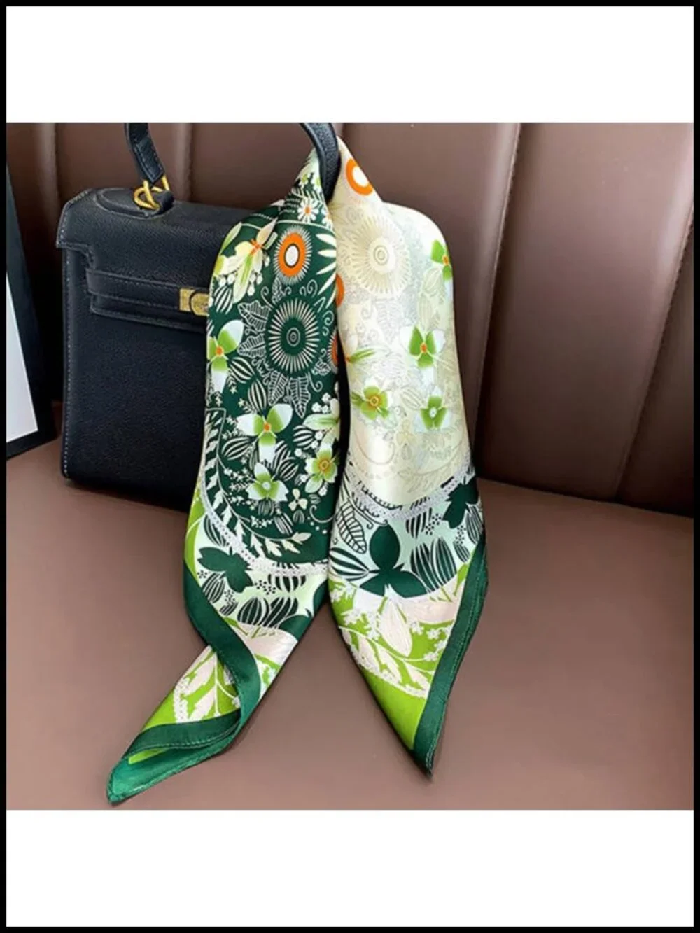 100% Mulberry Silk Neck Scarf 21x21 Lightweight Square Digital Print